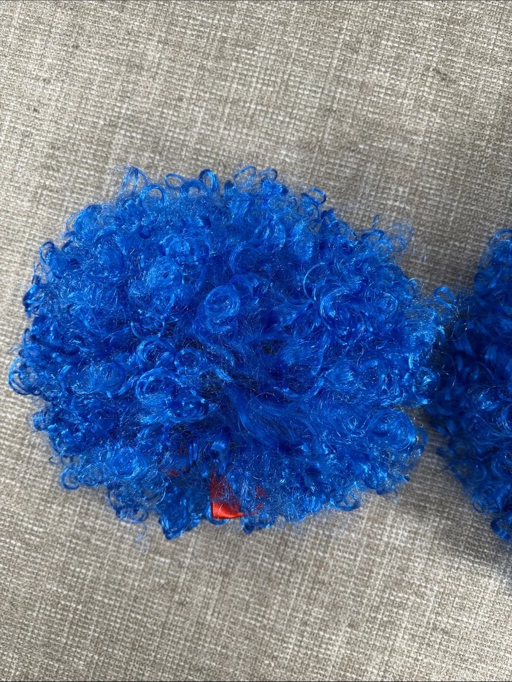 Bright Royal Blue Curly hair wigs for thing one and thing two dr. Seuss